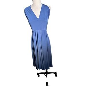 Max and Cleo Women's Navy Blue Halter Neck Low Cut Backless Dress Size Small